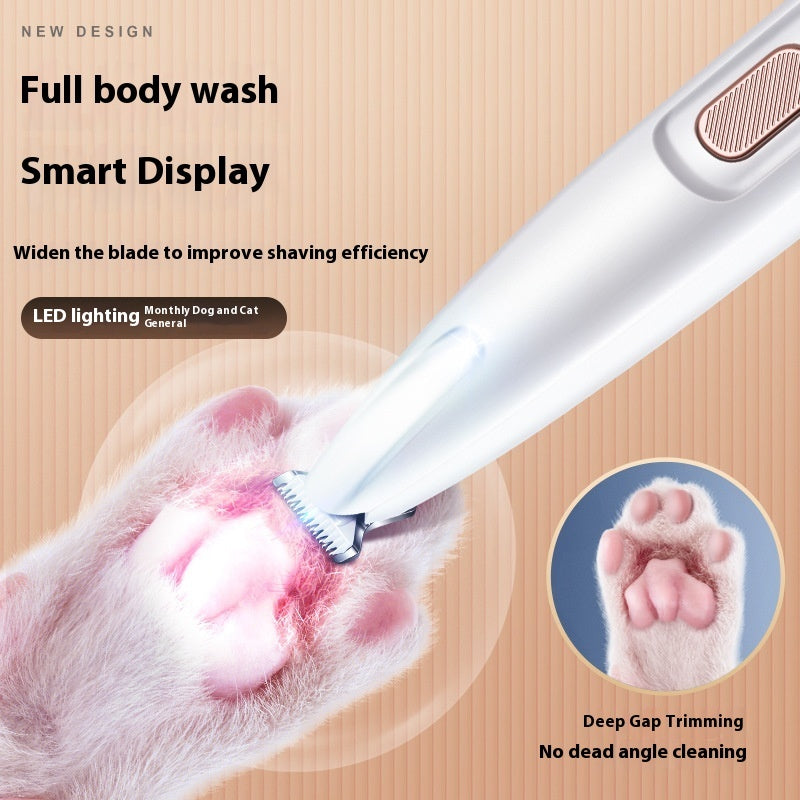 Waterproof Pet Paw Trimmer with LED Light & Display