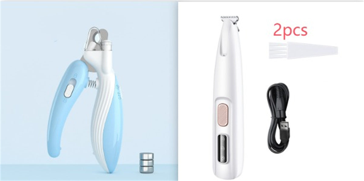 Waterproof Pet Paw Trimmer with LED Light & Display