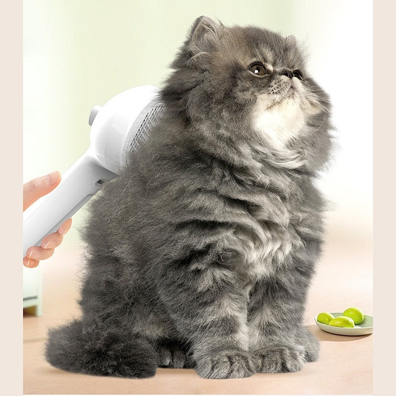 Self-Cleaning Pet Comb with Mist – Hair Remover & Grooming Brush