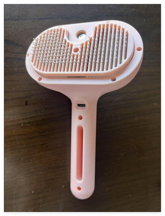 Self-Cleaning Pet Comb with Mist – Hair Remover & Grooming Brush